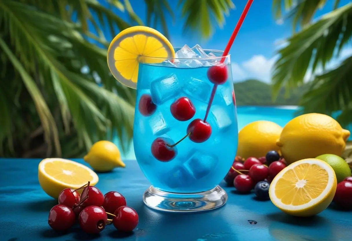 Så här gör du en härlig blue lagoon drink! illustration