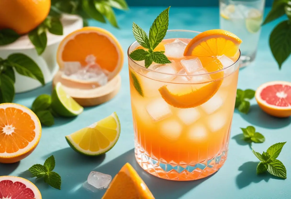 Gin och juice – en enkel, fräsch sommarfavorit illustration